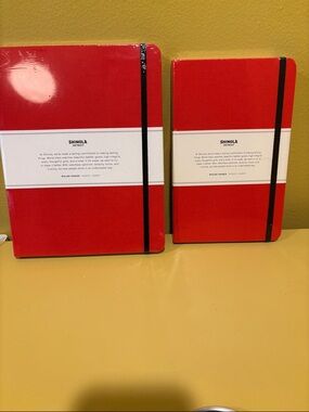 Shinola Bright Red Hardcover Notebook with Black Elastic